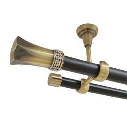 Galerie tavan fara inele PLUTON CRYSTAL - 25/19 - negru/aur antic