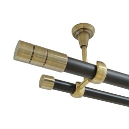 Galerie tavan fara inele CYLINDRU - 25/19 - negru/aur antic