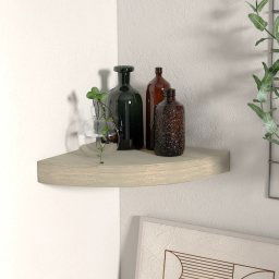 Raft coltar de perete, stejar, 25 x 25 x 3,8 cm, MDF GartenMobel Dekor