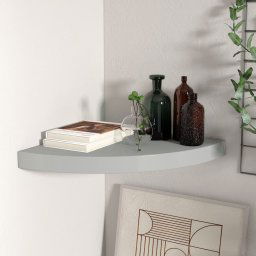 Raft coltar de perete, gri, 35 x 35 x 3,8 cm, MDF GartenMobel Dekor