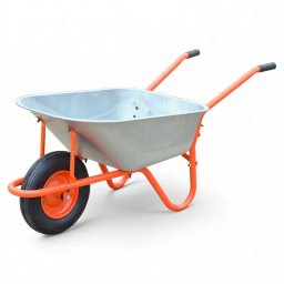 Roaba cu cuva zincata 85 l, cadru 3 bucati, roata cu camera, janta metalica, Evotools, model A85,