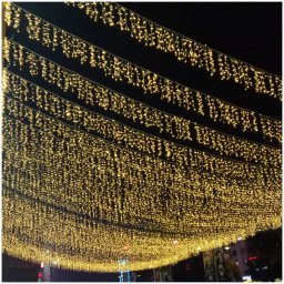 Instalatie de Craciun Tip Perdea 9 m x 1 m, 384 LED ALB CALD