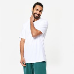 Tricou fitness guler rotund Alb Bărbați