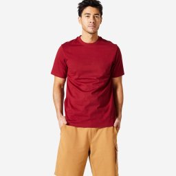 Tricou fitness guler rotund Roșu Bărbați