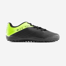 Ghete cu șireturi Fotbal 100 TF Negru-Galben Copii