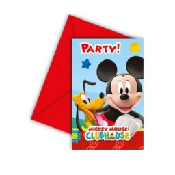 Set 6 invitatii petrecere Mickey Mouse cu plic Disney