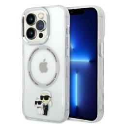 Husa Husă Karl Lagerfeld Iconic Karl & Choupette cu MagSafe pentru iPhone 14 Pro, Transparent
