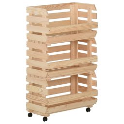 Carucior pentru legume, 37x30x80 cm, lemn de pin GartenMobel Dekor