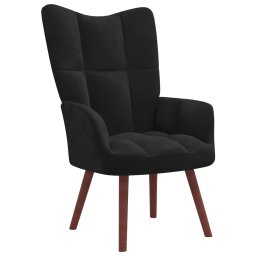 Scaun de relaxare, negru, catifea GartenMobel Dekor
