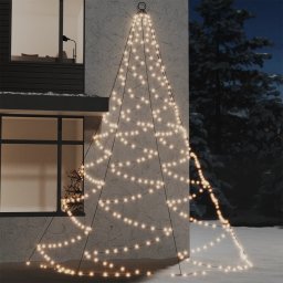 Brad de perete carlig metalic alb cald 720 LED 5 int/exterior GartenMobel Dekor