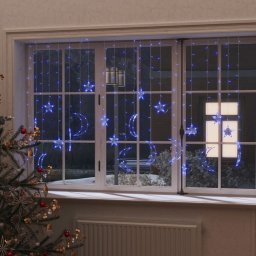 Lumini luna si stele, 345 LED-uri, albastru, cu telecomanda GartenMobel Dekor