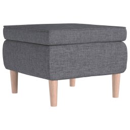 Scaun cu picioare din lemn, gri deschis, material textil GartenMobel Dekor