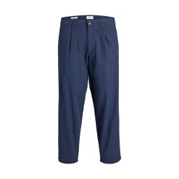 JACK & JONES Pantaloni Jpstbill Jjdave Linen Blend 12248993 19-3923 TCX navy blazer