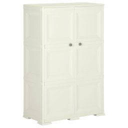Dulap din plastic, 79x43x125 cm, vanilla ice, design de lemn GartenMobel Dekor