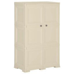 Dulap din plastic, 79x43x125 cm, alb angora, design de lemn GartenMobel Dekor