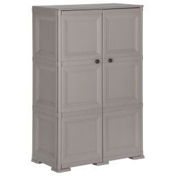 Dulap din plastic, 79x43x125 cm, gri, design de lemn GartenMobel Dekor