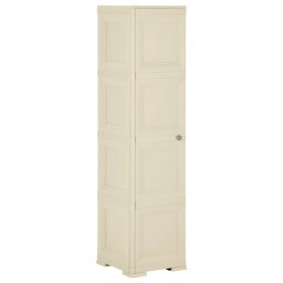 Dulap din plastic, 40x43x164 cm, alb angora, design de lemn GartenMobel Dekor