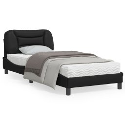 Cadru de pat cu tablie, negru, 90x190 cm, piele ecologica GartenMobel Dekor