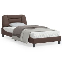 Cadru de pat cu tablie, maro, 90x200 cm, piele ecologica GartenMobel Dekor