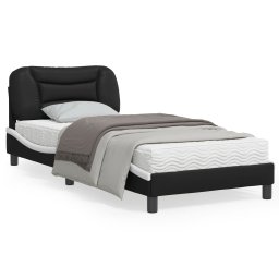 Cadru de pat cu tablie, negru si alb, 90x200 cm piele ecologica GartenMobel Dekor