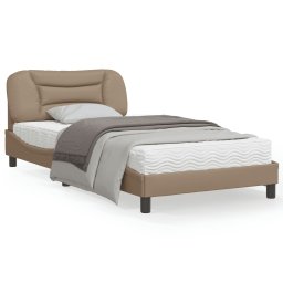 Cadru de pat cu tablie, cappuccino, 100x200 cm, piele ecologica GartenMobel Dekor