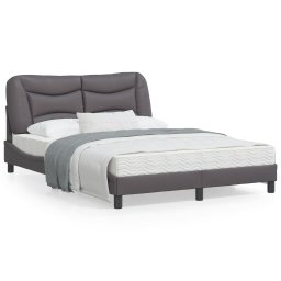 Cadru de pat cu tablie, gri, 120x200 cm, piele ecologica GartenMobel Dekor