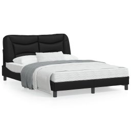 Cadru de pat cu tablie, negru, 140x190 cm, piele ecologica GartenMobel Dekor