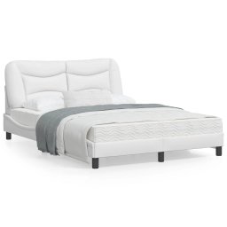 Cadru de pat cu tablie, alb, 140x190 cm, piele ecologica GartenMobel Dekor