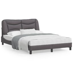 Cadru de pat cu tablie, gri, 140x200 cm, piele ecologica GartenMobel Dekor