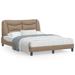 Cadru de pat cu tablie, cappuccino, 140x200 cm, piele ecologica GartenMobel Dekor