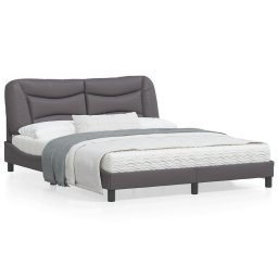 Cadru de pat cu tablie, gri, 160x200 cm, piele ecologica GartenMobel Dekor