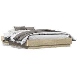 Cadru de pat cu lumini LED, stejar sonoma, 120x190 cm GartenMobel Dekor