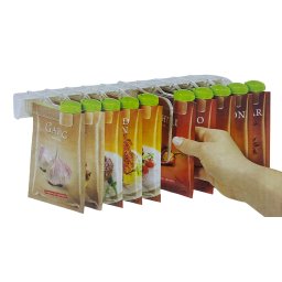 Cleme cu orificii pentru plicuri de condimente 12 buc cu suport Drept