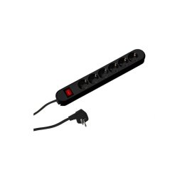 Prelungitor cu 6 x Schuko 3m Negru, Bachmann BM-381.151K