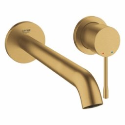 Baterie lavoar perete Grohe Essence New pipa 230mm, Brushed Cool Sunrise, auriu periat mat