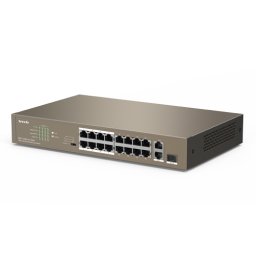 Switch 16 porturi PoE 10 100 Mbps, 2 port RJ45 Gigabit, 1 port SFP Gigabit - TENDA TND-TEF1118P-16-150W-V30
