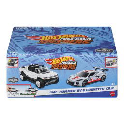 HOT WHEELS SET 2 MASINUTE METALICE PULL BACK GMC HUMMER EV SI CORVETTE C8R 1:43 SuperHeroes ToysZone