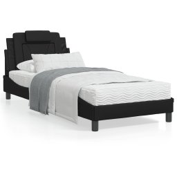 Cadru de pat cu tablie, negru, 90x190 cm, piele ecologica GartenMobel Dekor