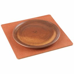 Suport pentru farfurii EcoCMK, din plută, placemats Red, pătrat, set 2buc