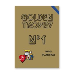 Carti de joc POKER Golden Trophy - 100% Plastic - Albastru Rosu