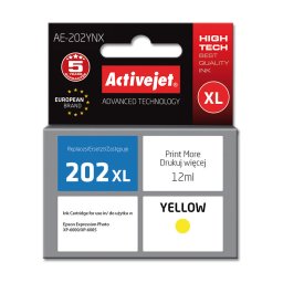 Activejet AE-202YNX ink for Epson printer, Epson 202XL H44010 replacement; Supreme; 12 ml; yellow