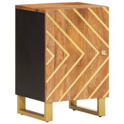 Dulap de baie, maro si negru, 38x33,5x58 cm lemn masiv de mango GartenMobel Dekor