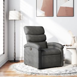 Fotoliu rabatabil, gri închis, material textil GartenMobel Dekor