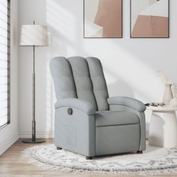 Fotoliu rabatabil, gri deschis, material textil GartenMobel Dekor