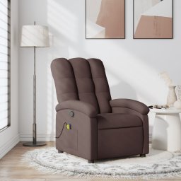 Fotoliu de masaj rabatabil, maro închis, material textil GartenMobel Dekor