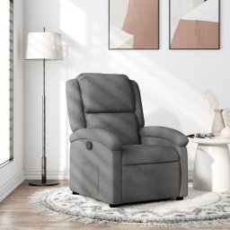 Fotoliu rabatabil, gri închis, material textil GartenMobel Dekor