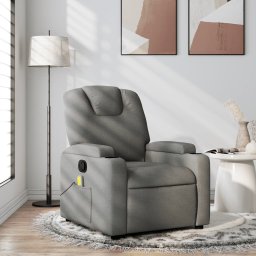 Fotoliu de masaj rabatabil, gri închis, material textil GartenMobel Dekor