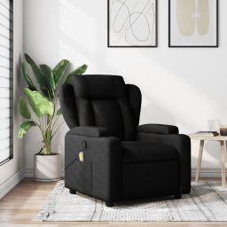 Fotoliu de masaj rabatabil, negru, material textil GartenMobel Dekor