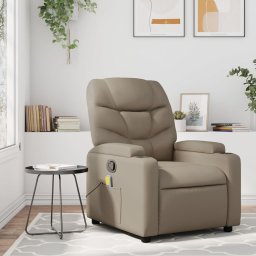 Fotoliu de masaj rabatabil, cappuccino, piele ecologica GartenMobel Dekor