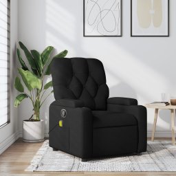Fotoliu de masaj rabatabil, negru, material textil GartenMobel Dekor